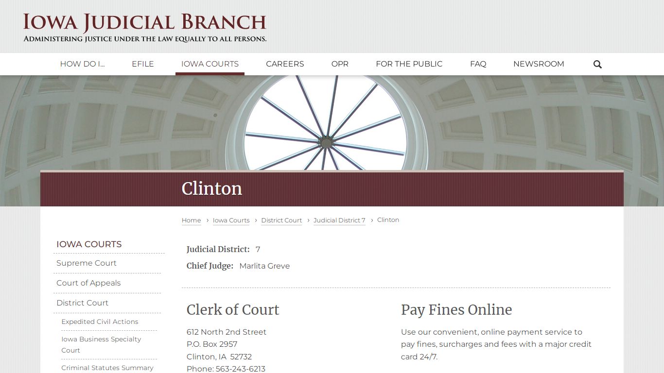 Clinton | Judicial District 7 | Iowa Judicial Branch