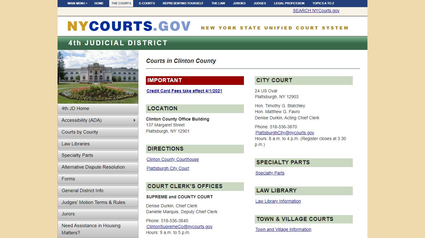 Courts in Clinton County | NYCOURTS.GOV - Judiciary of New York